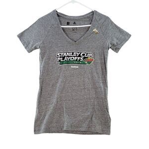 NHL Minnesota Wild Womens 2016 Stanley Cup V-neck T-shirt Sz M